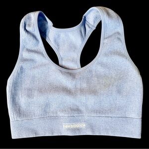 New Balance Ribbed Seamless Racerback Sports Bra Blue Women’s Medium